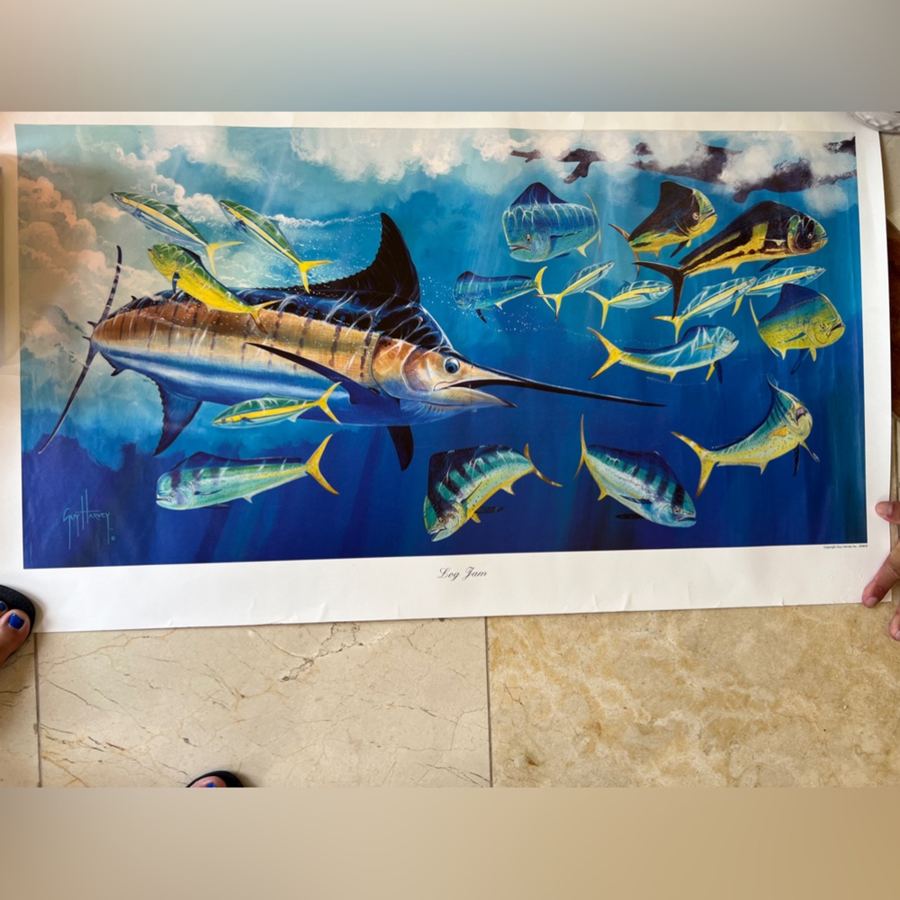 Log jam Guy harvey paper painting